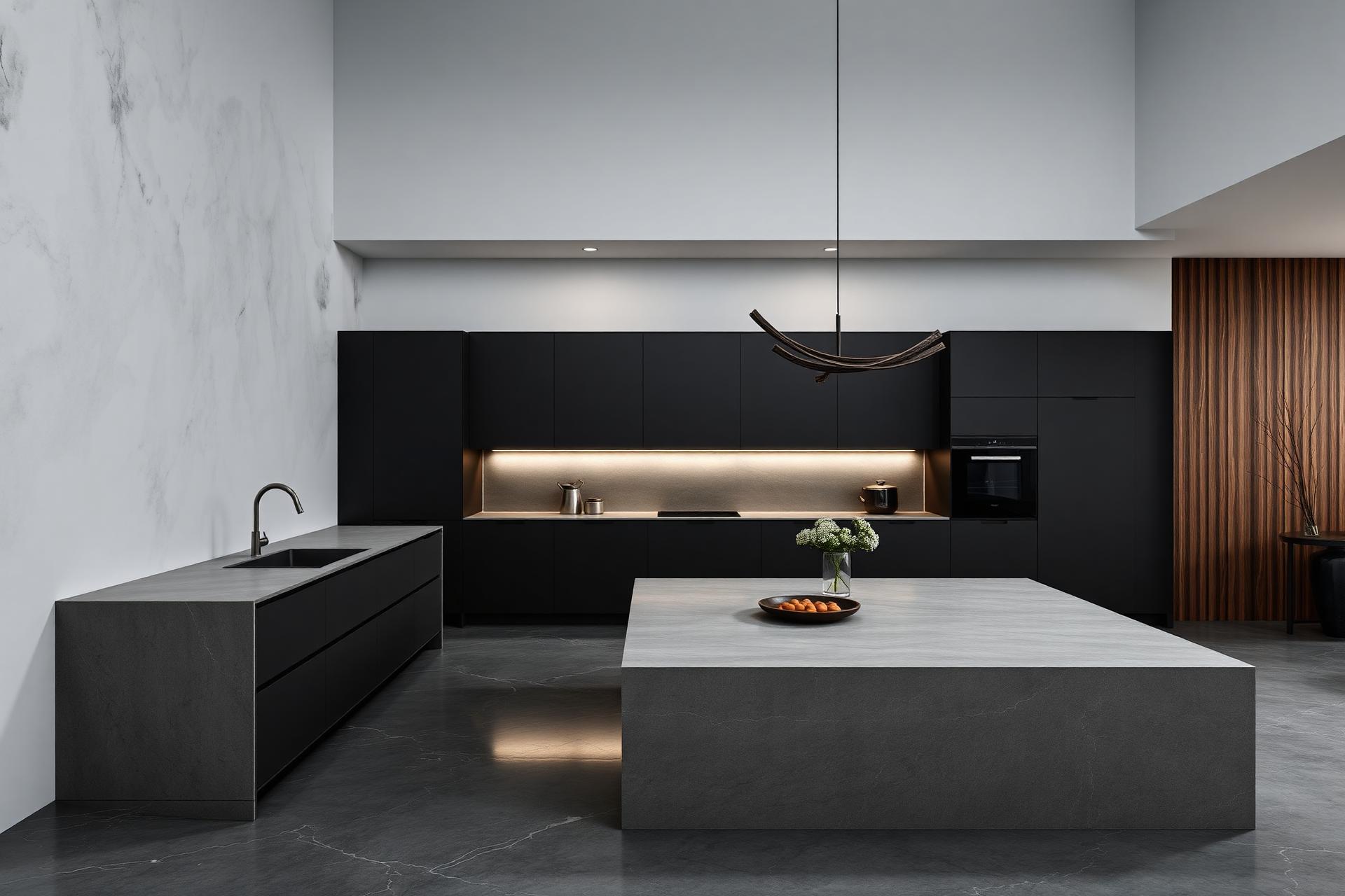 Designer kitchen interior with premium ceramic surfaces and Nirali sinks from Dazzle Ceramic, Gujarat